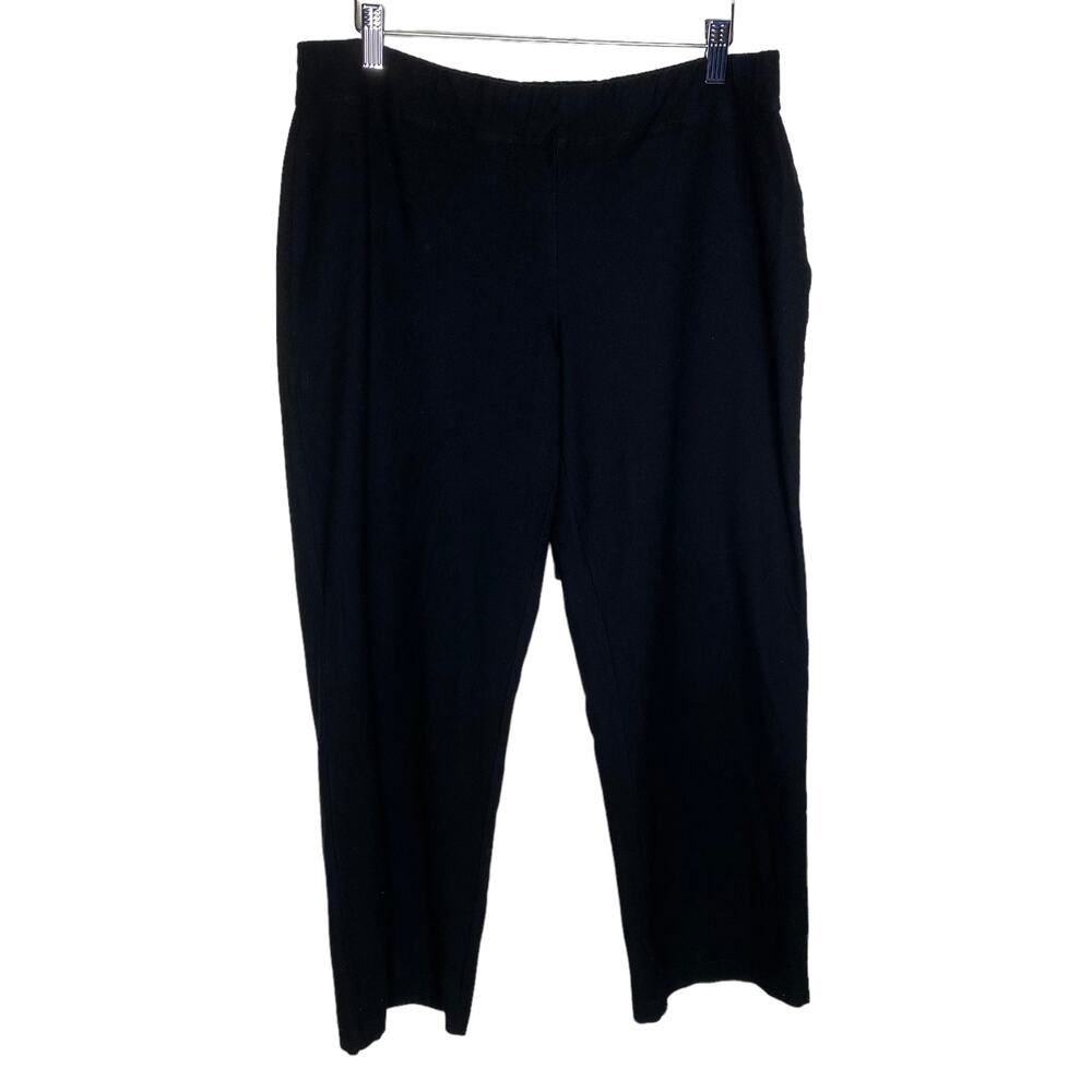 Eileen Fisher Womens‎ Size Large Black Pants Pull On Stretch Comfort Nylon